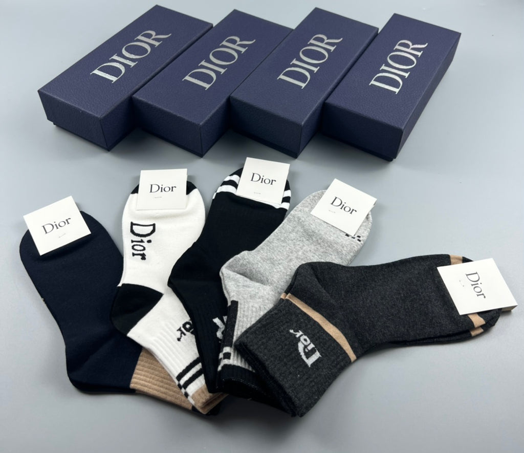 Dior Cotton Crew Socks - 5-Pair Pack
