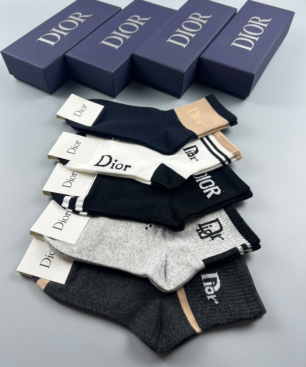 Dior Cotton Short Socks - 5-Pair Pack
