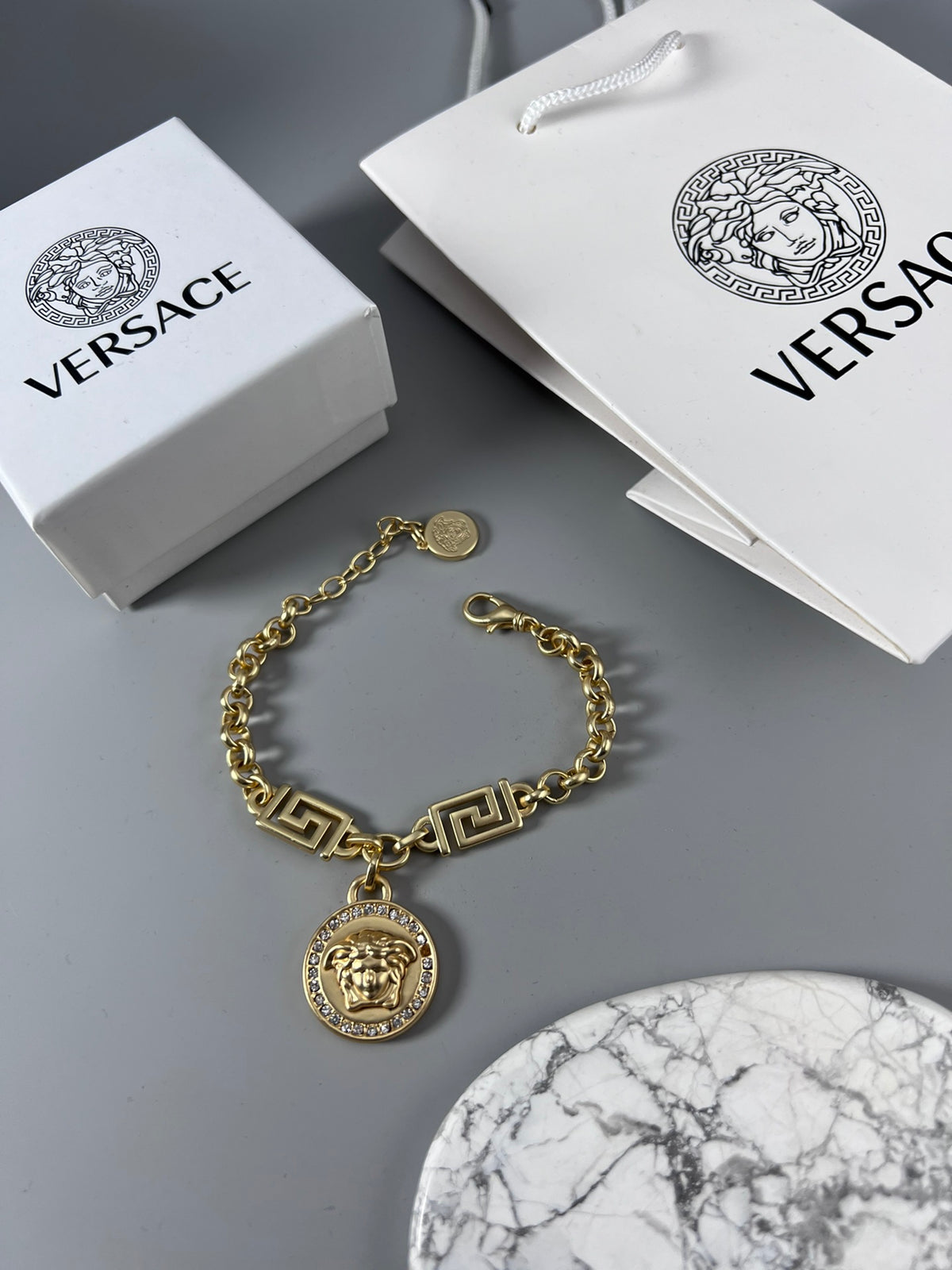 Statement Emblem Statement Bracelet in Polished Metal-Tone – Design 02 main product view
