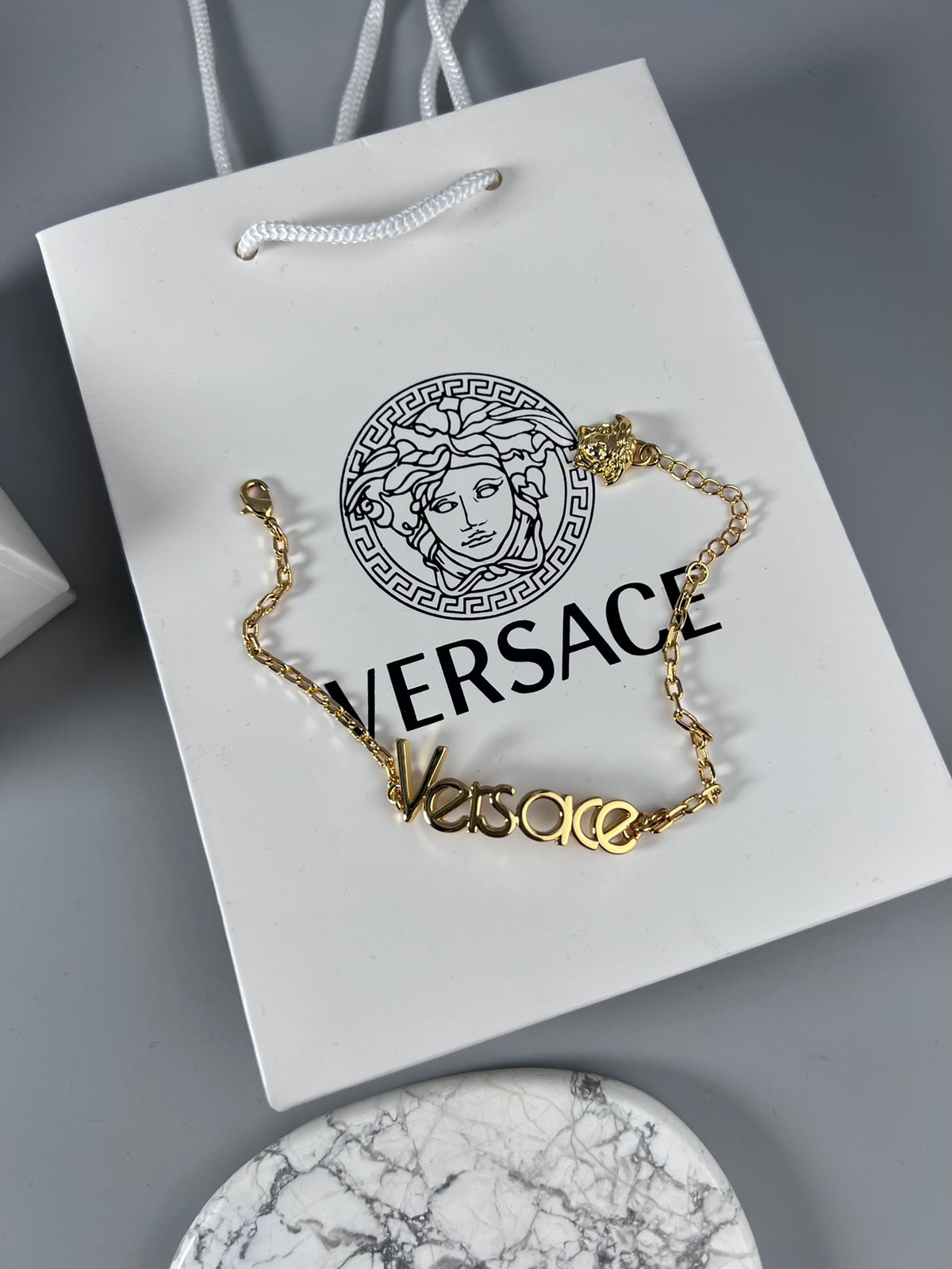 Statement Emblem Statement Bracelet in Polished Metal-Tone – Design 04 side detail
