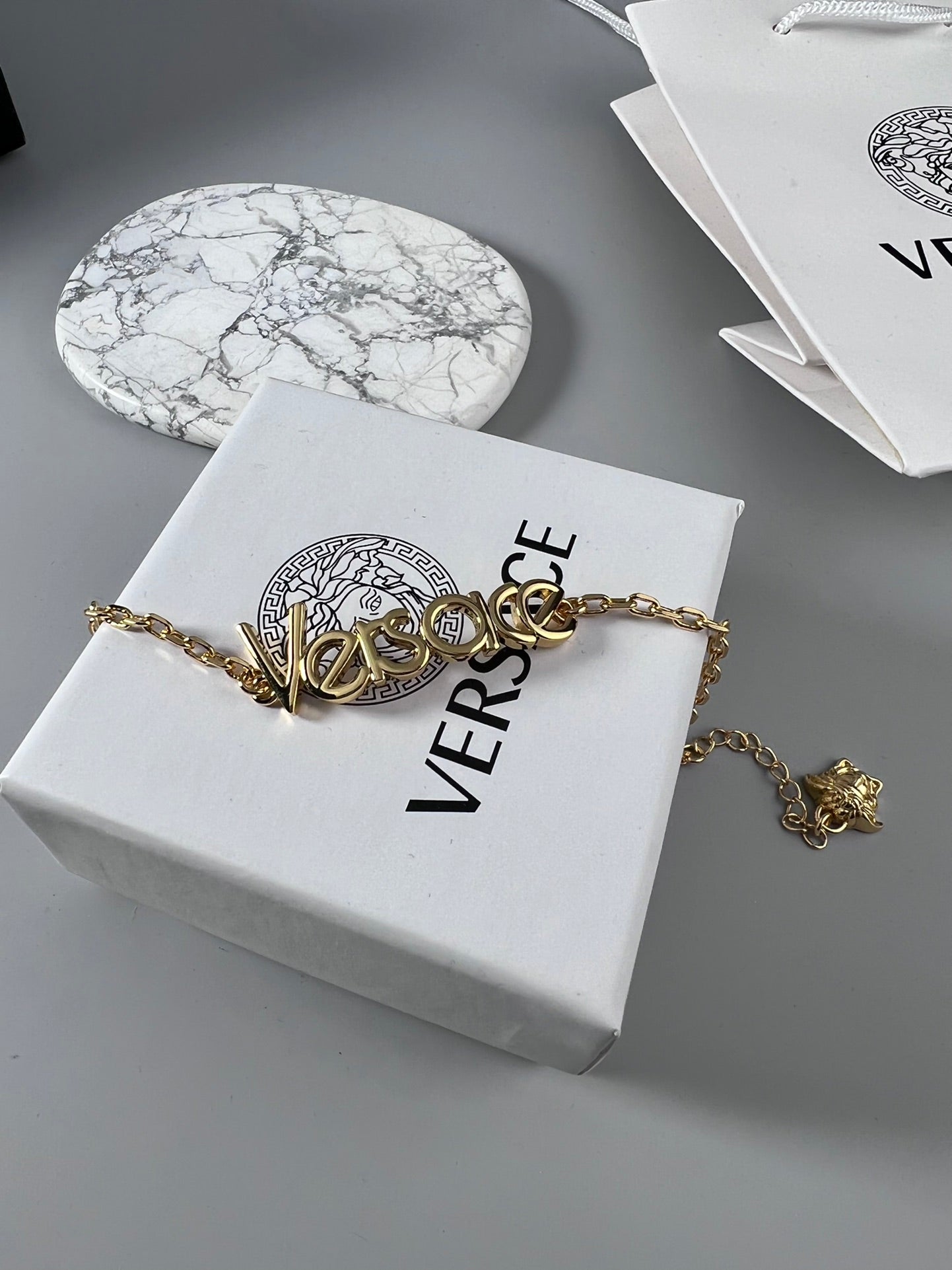 Statement Emblem Statement Bracelet in Polished Metal-Tone – Design 01 styled product view