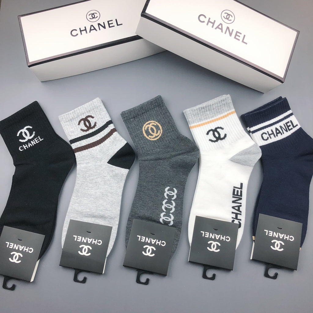 Chanel Cotton Crew Socks - 5-Pair Pack