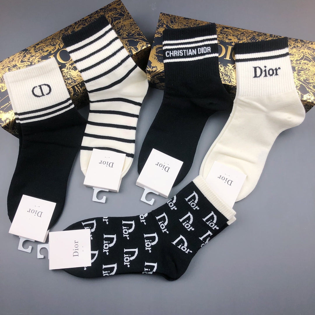 Dior Cotton Crew Socks - 5-Pair Pack