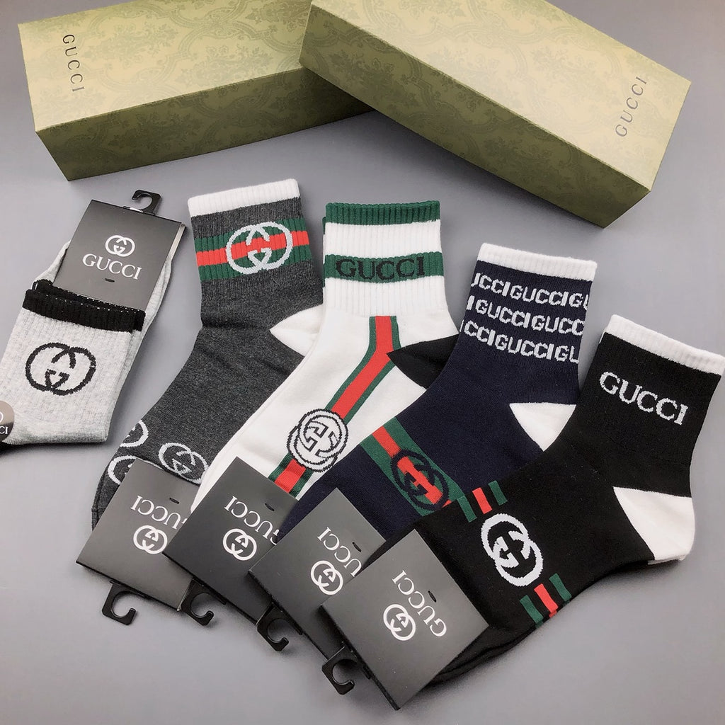 Gucci Cotton Crew Socks - 5-Pair Pack