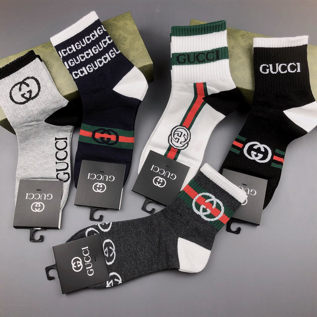 Gucci Cotton Crew Socks - 5-Pair Pack