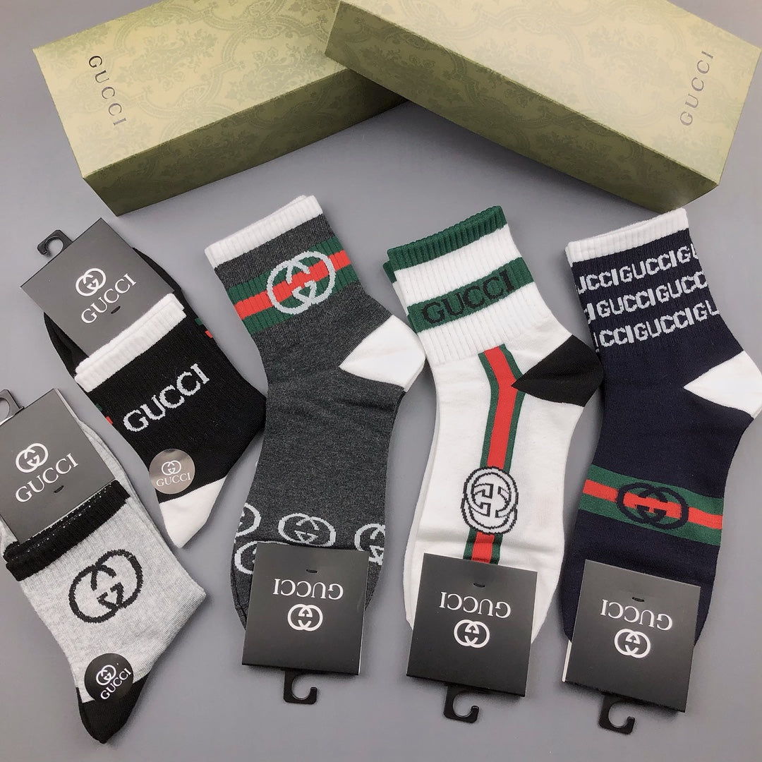 Gucci Cotton Crew Socks - 5-Pair Pack