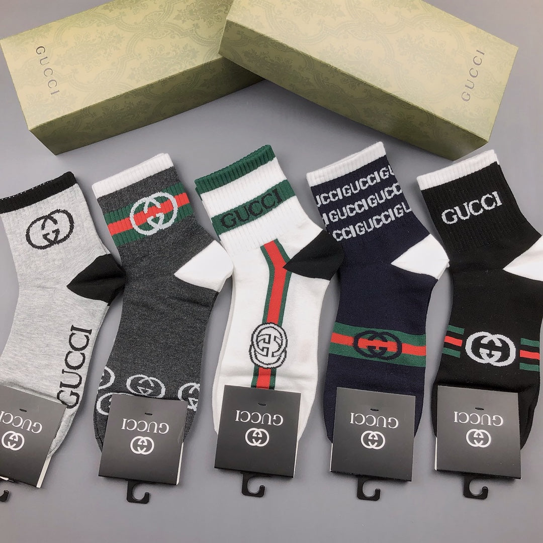 Gucci Cotton Crew Socks - 5-Pair Pack