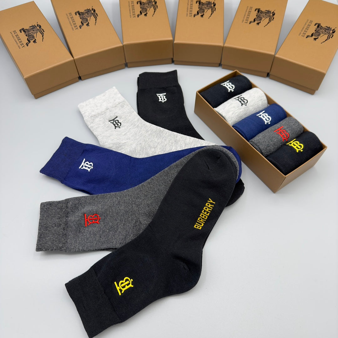 Burberry Crew Socks - 5-Pair Pack