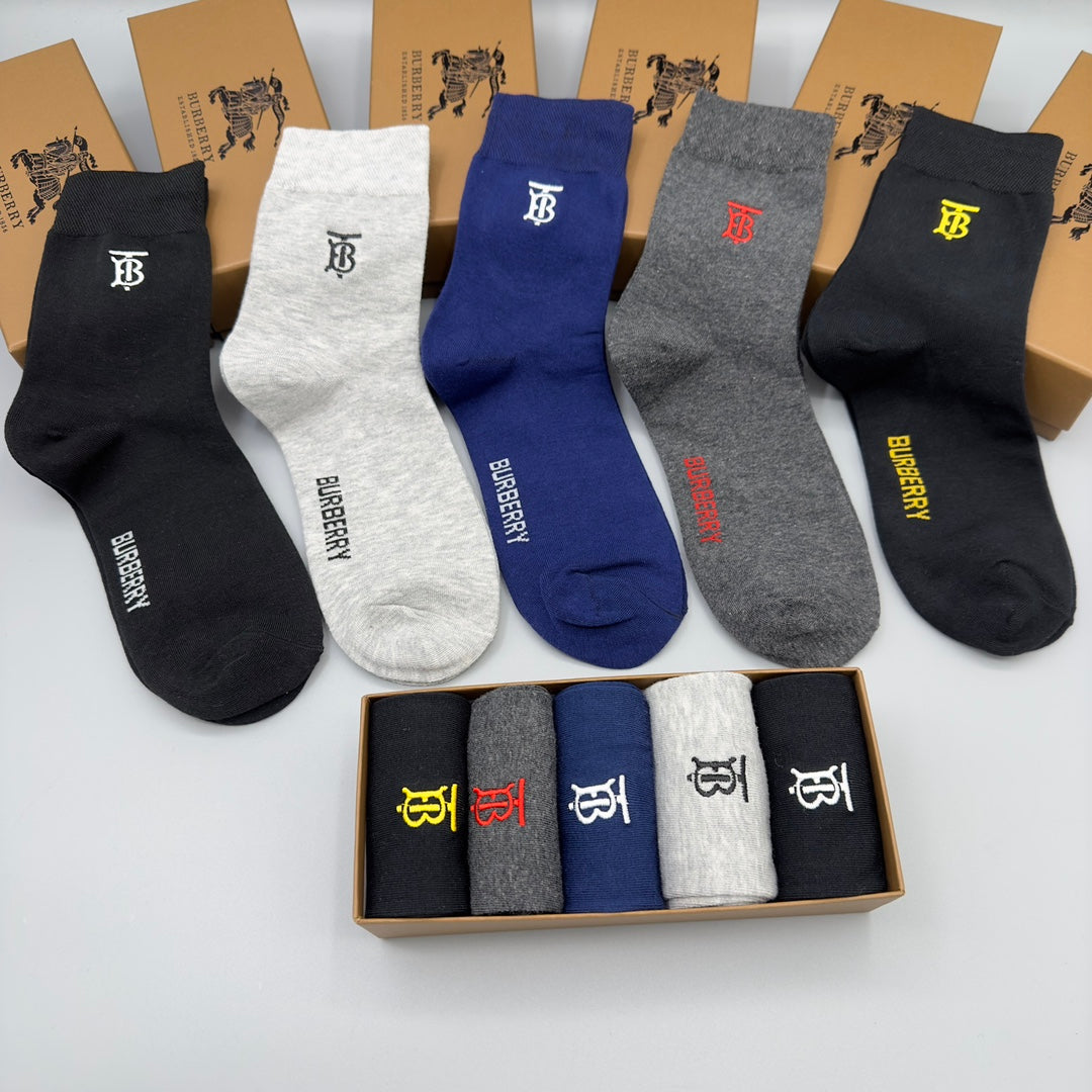 Burberry Crew Socks - 5-Pair Pack