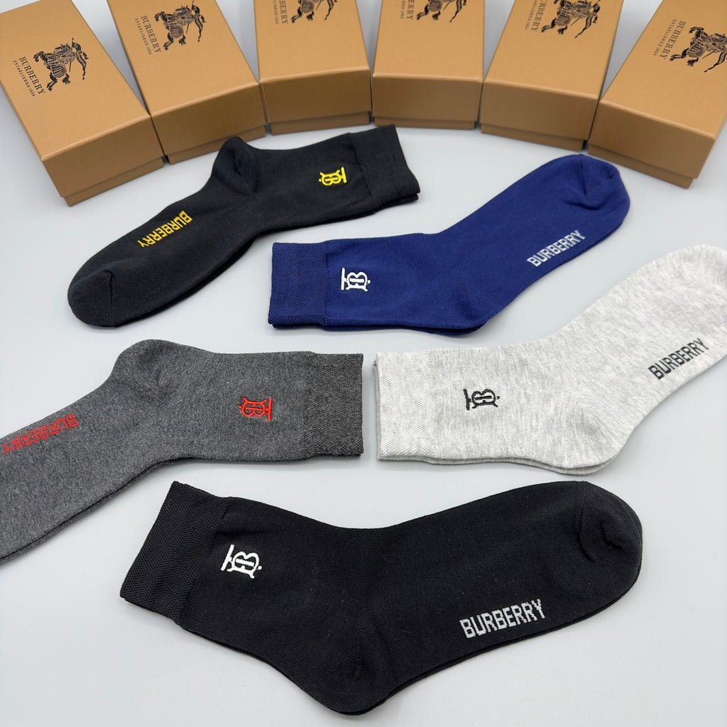 Burberry Crew Socks - 5-Pair Pack
