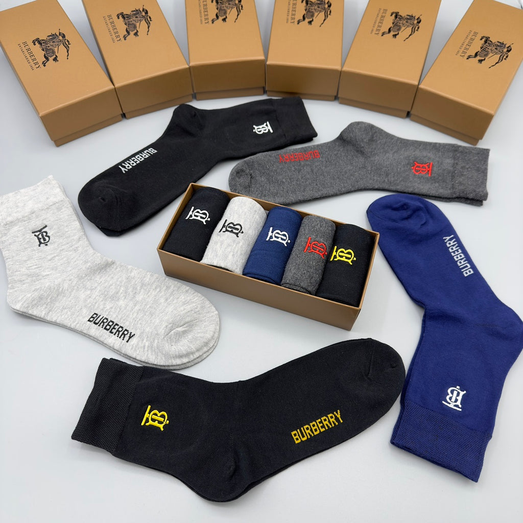 Burberry Crew Socks - 5-Pair Pack