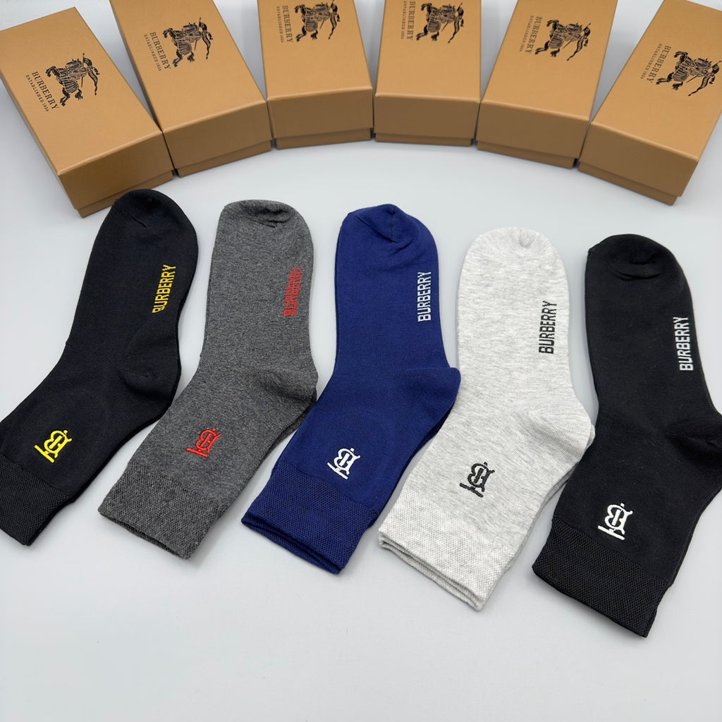 Burberry Crew Socks - 5-Pair Pack