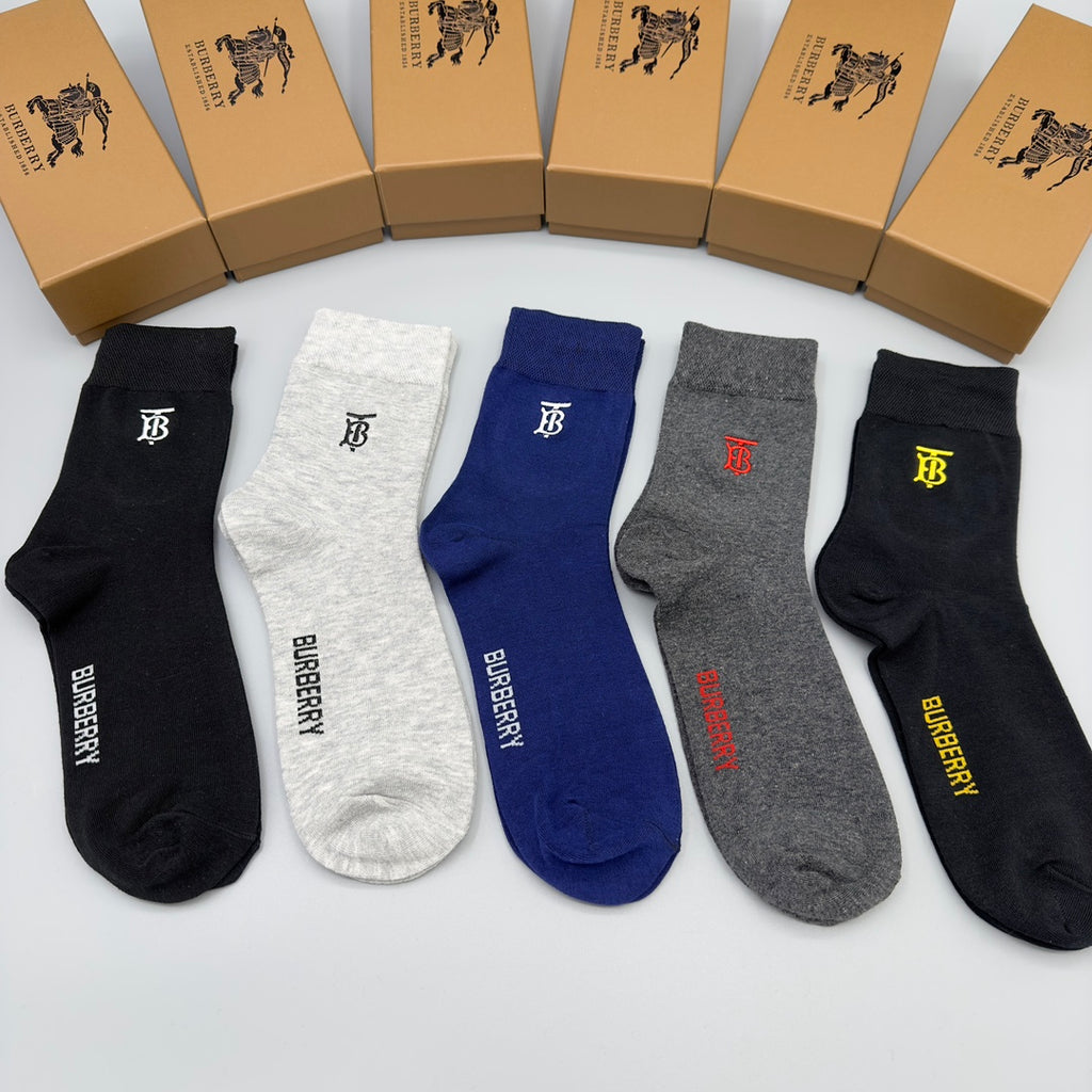 Burberry Crew Socks - 5-Pair Pack