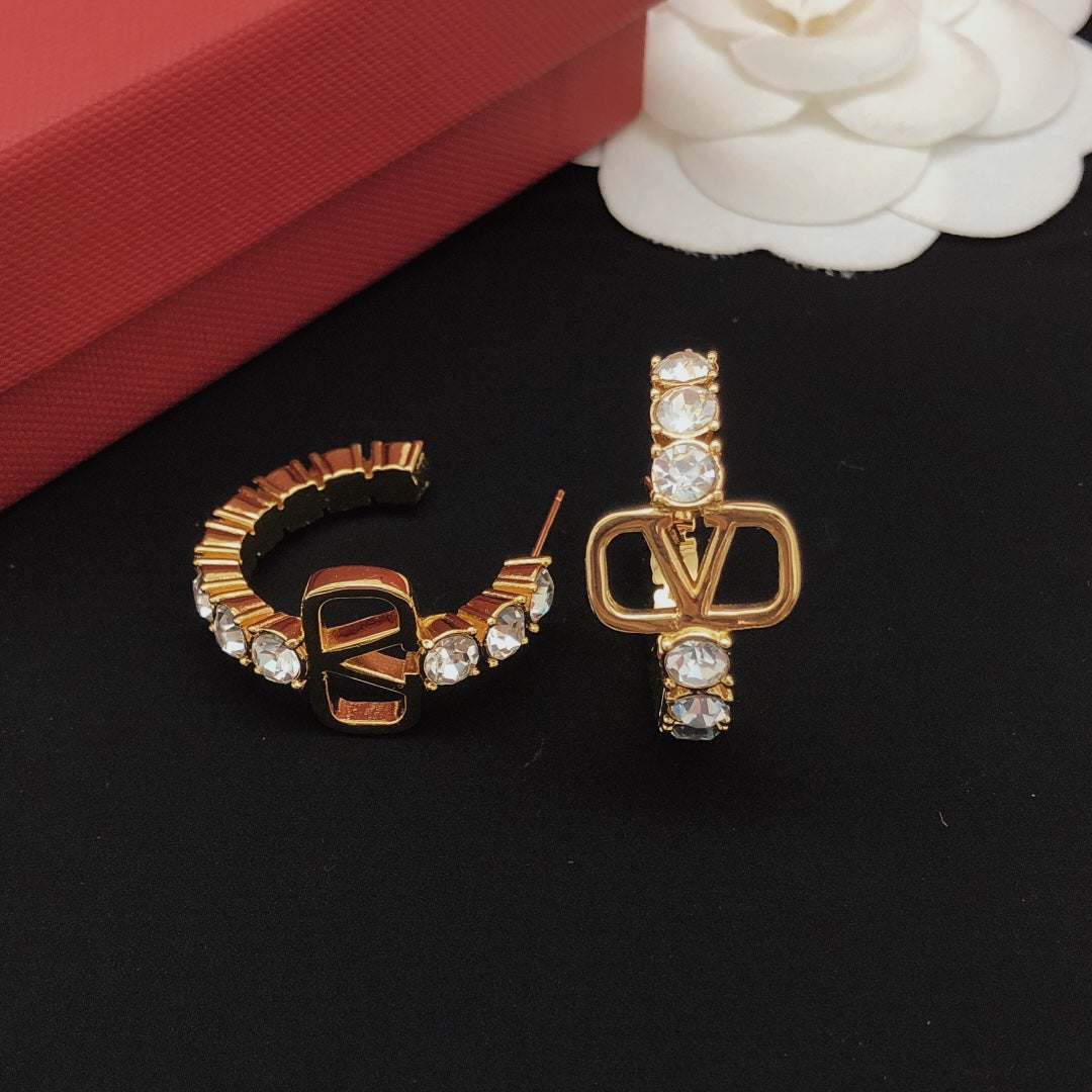 Moon Crystal-Accent Statement Earrings – Design 05 main product view