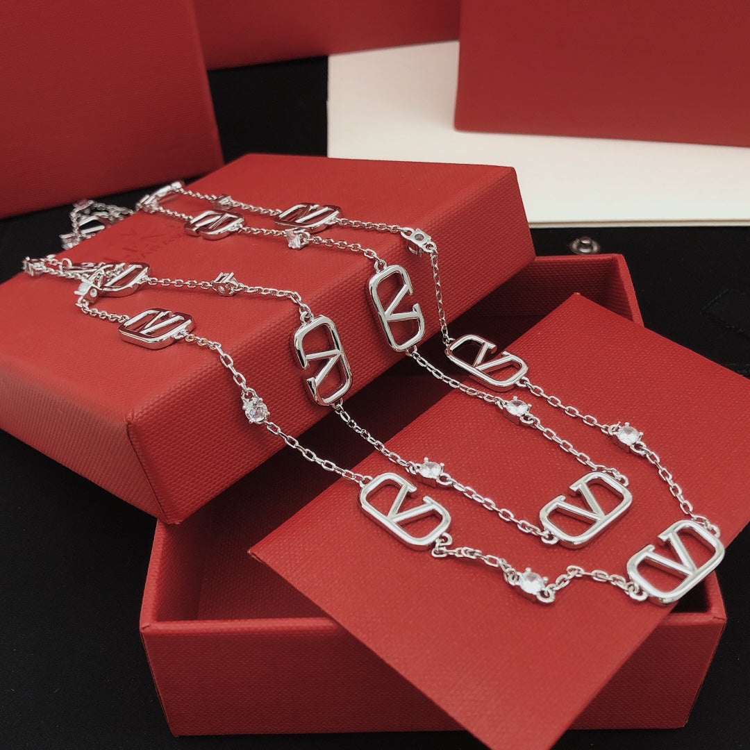 Signature Emblem Double-Layer Pendant Necklace main product view