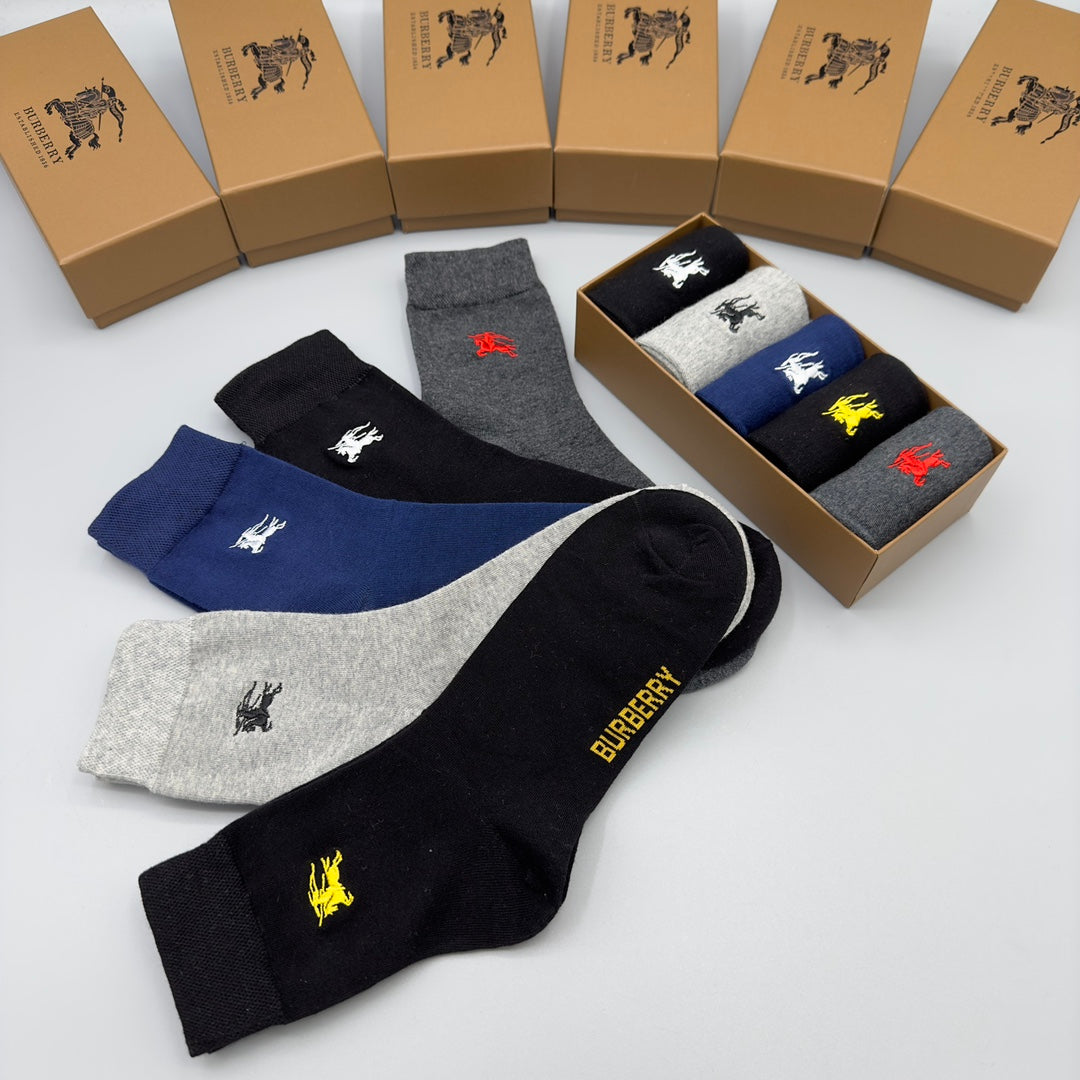 Burberry Crew Socks - 5-Pair Pack