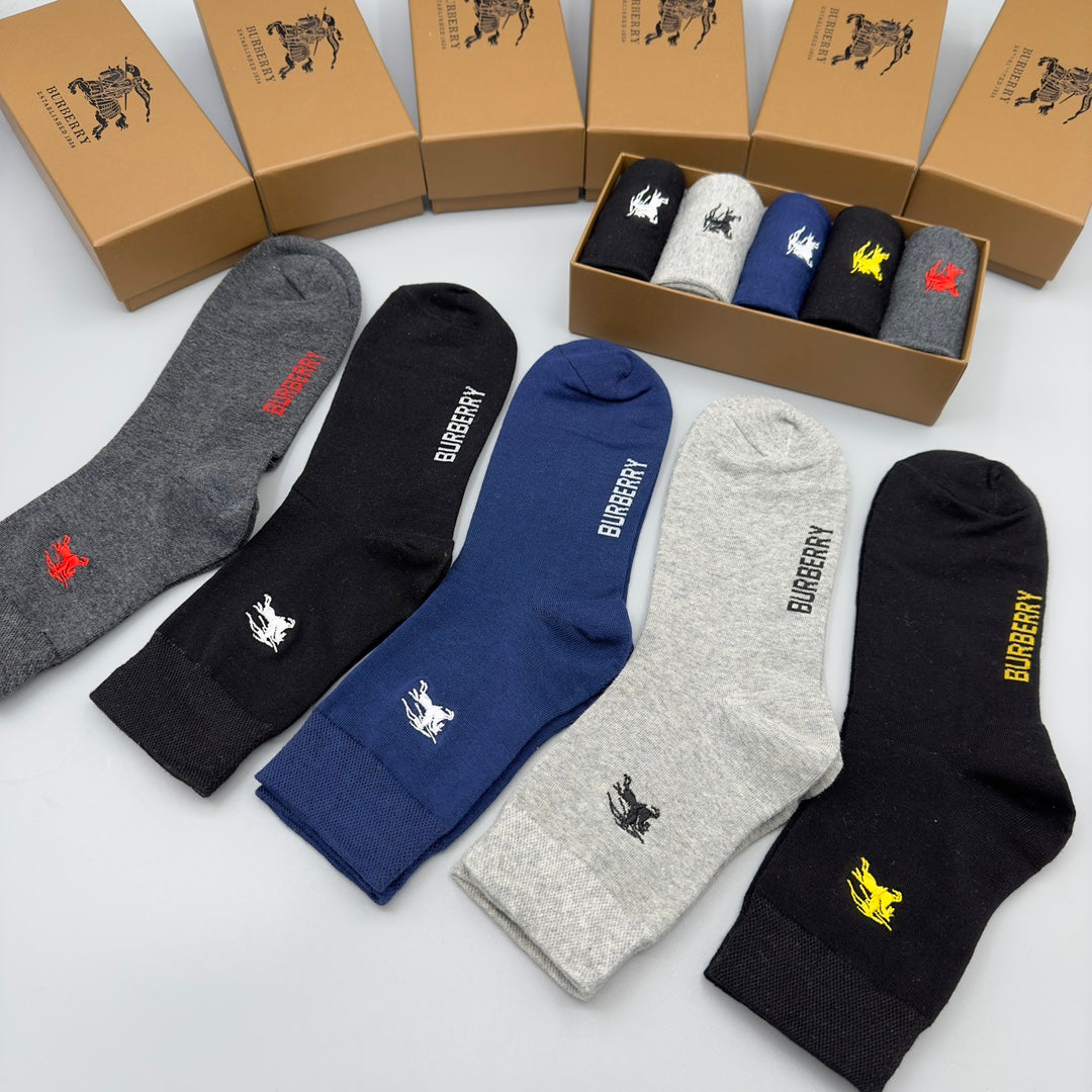 Burberry Crew Socks - 5-Pair Pack