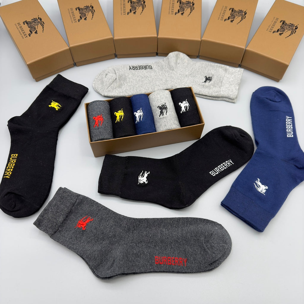 Burberry Crew Socks - 5-Pair Pack