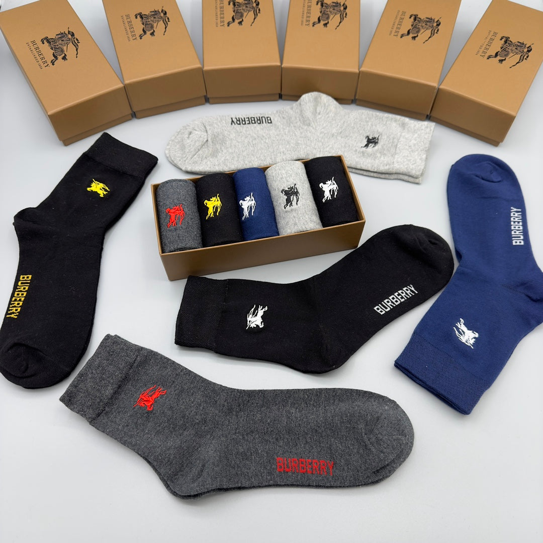 Burberry Crew Socks - 5-Pair Pack