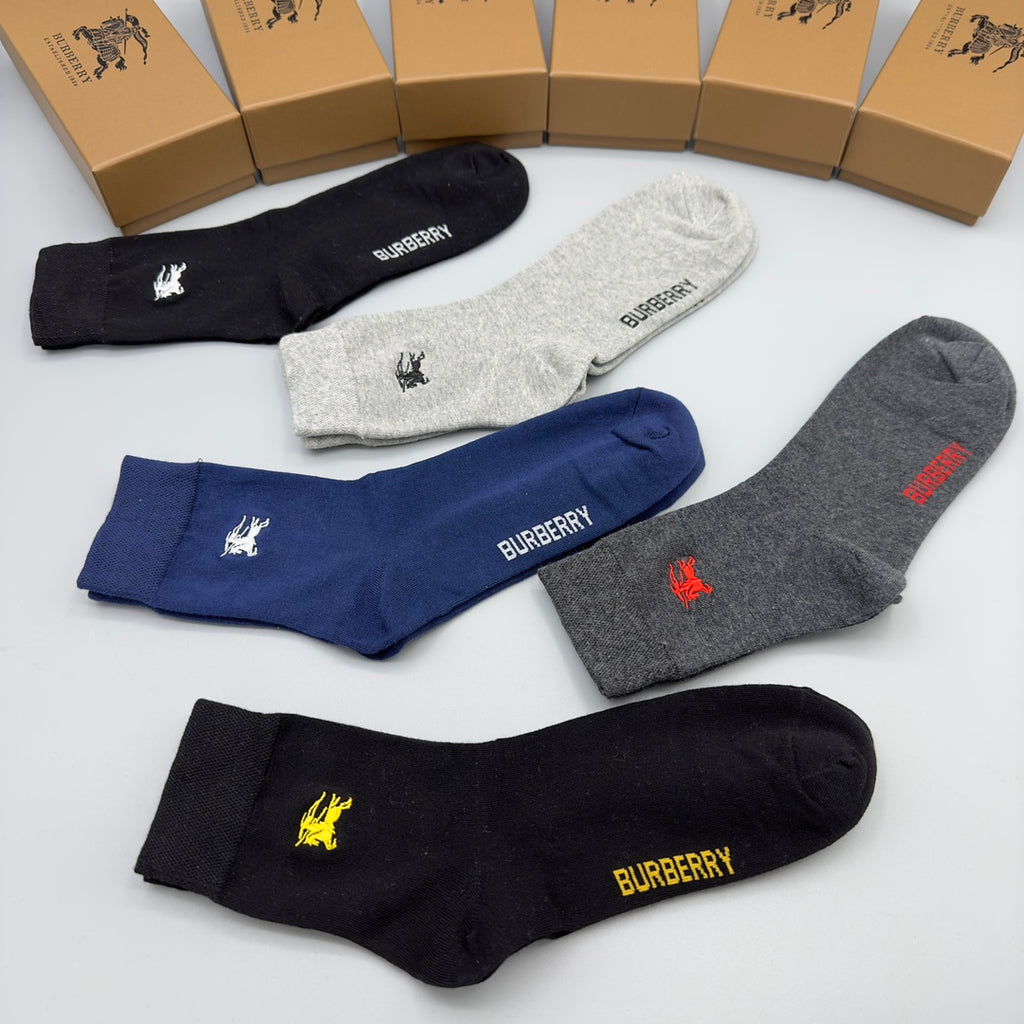 Burberry Crew Socks - 5-Pair Pack