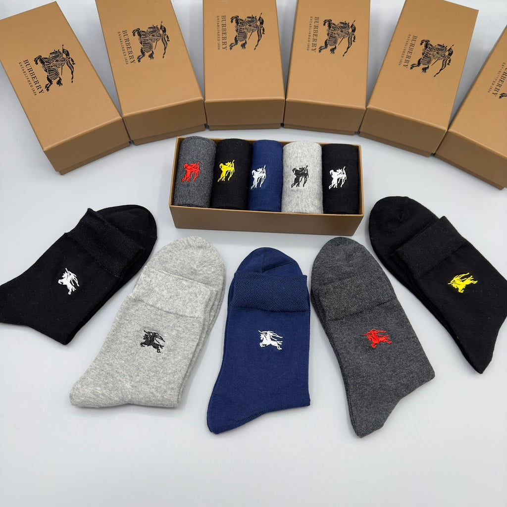 Burberry Crew Socks - 5-Pair Pack