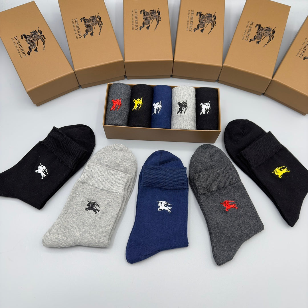 Burberry Crew Socks - 5-Pair Pack