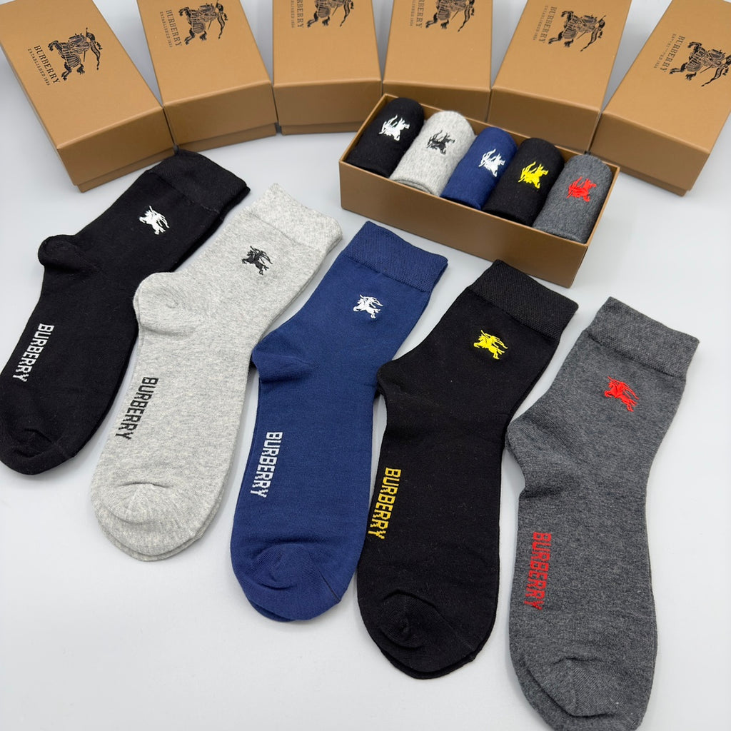 Burberry Crew Socks - 5-Pair Pack