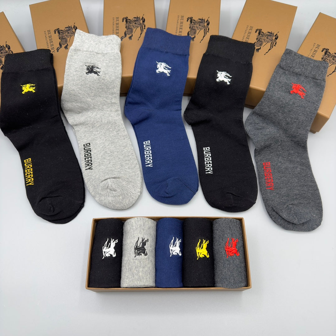 Burberry Crew Socks - 5-Pair Pack