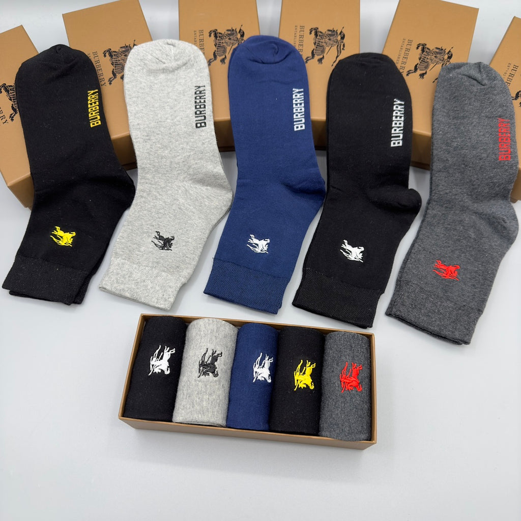 Burberry Crew Socks - 5-Pair Pack