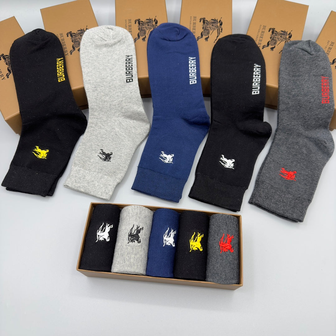 Burberry Crew Socks - 5-Pair Pack