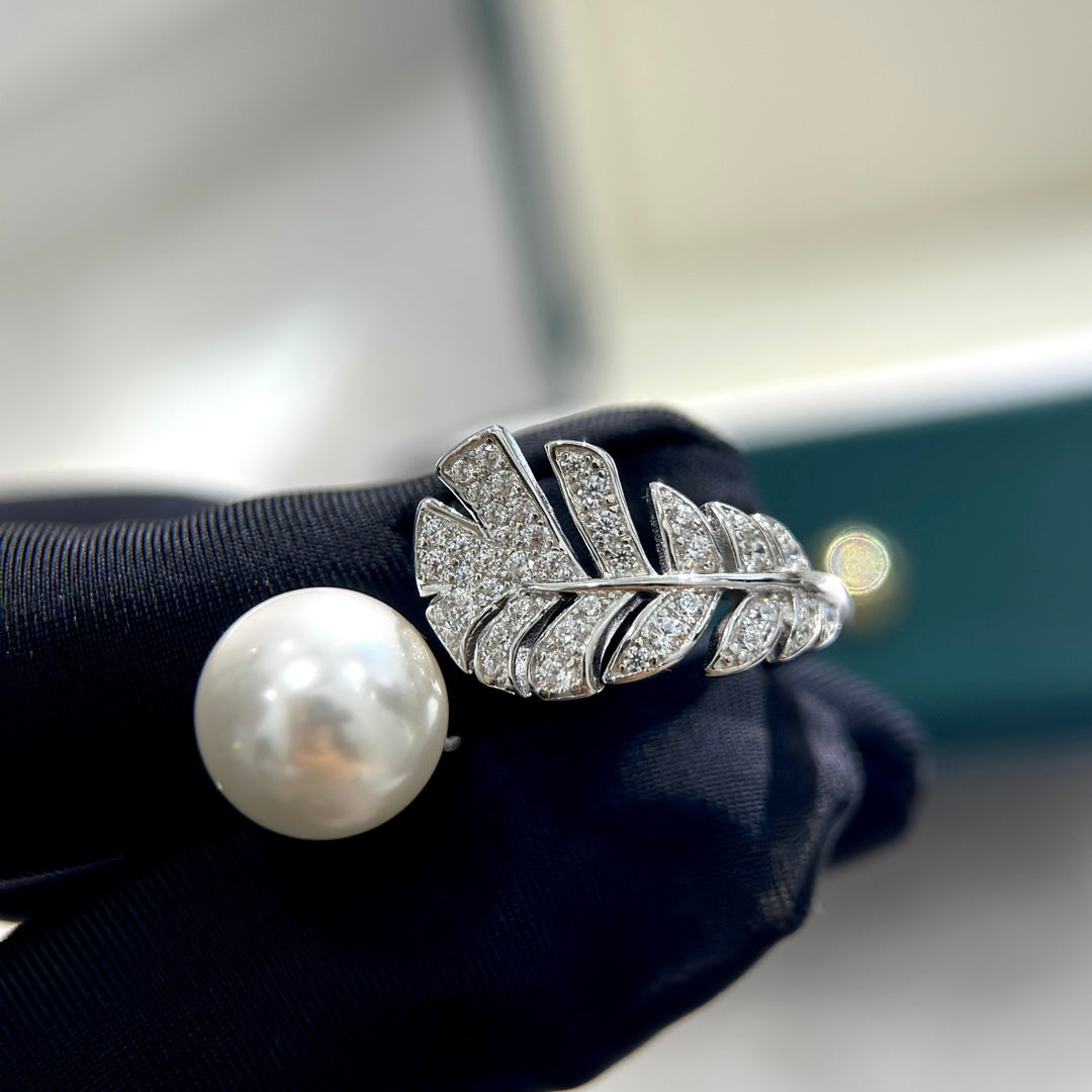 Pearl Statement Ring in Gold-Tone detail view