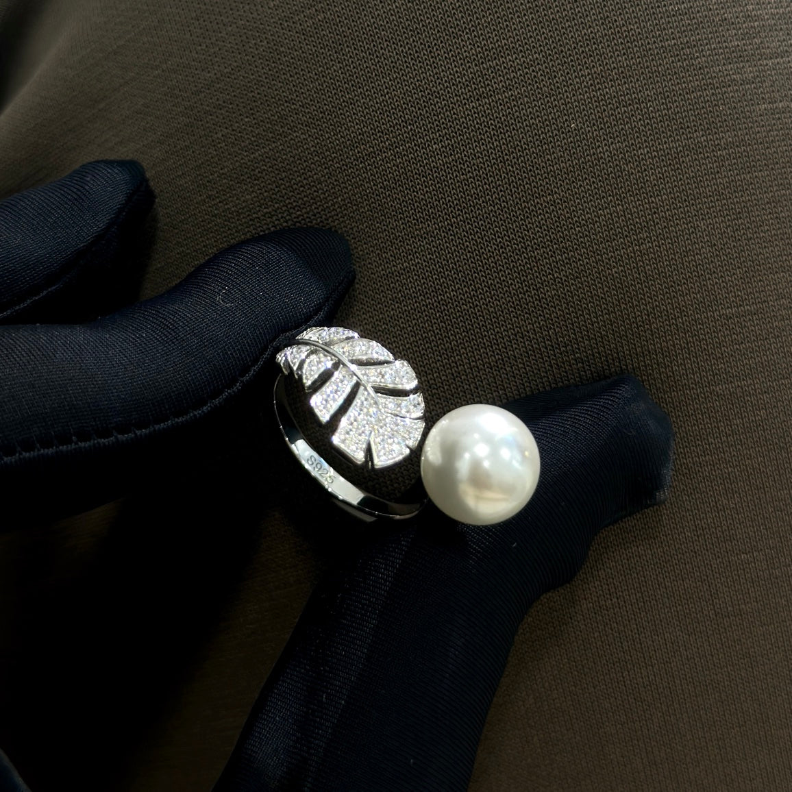 Pearl Statement Ring in Gold-Tone front product view