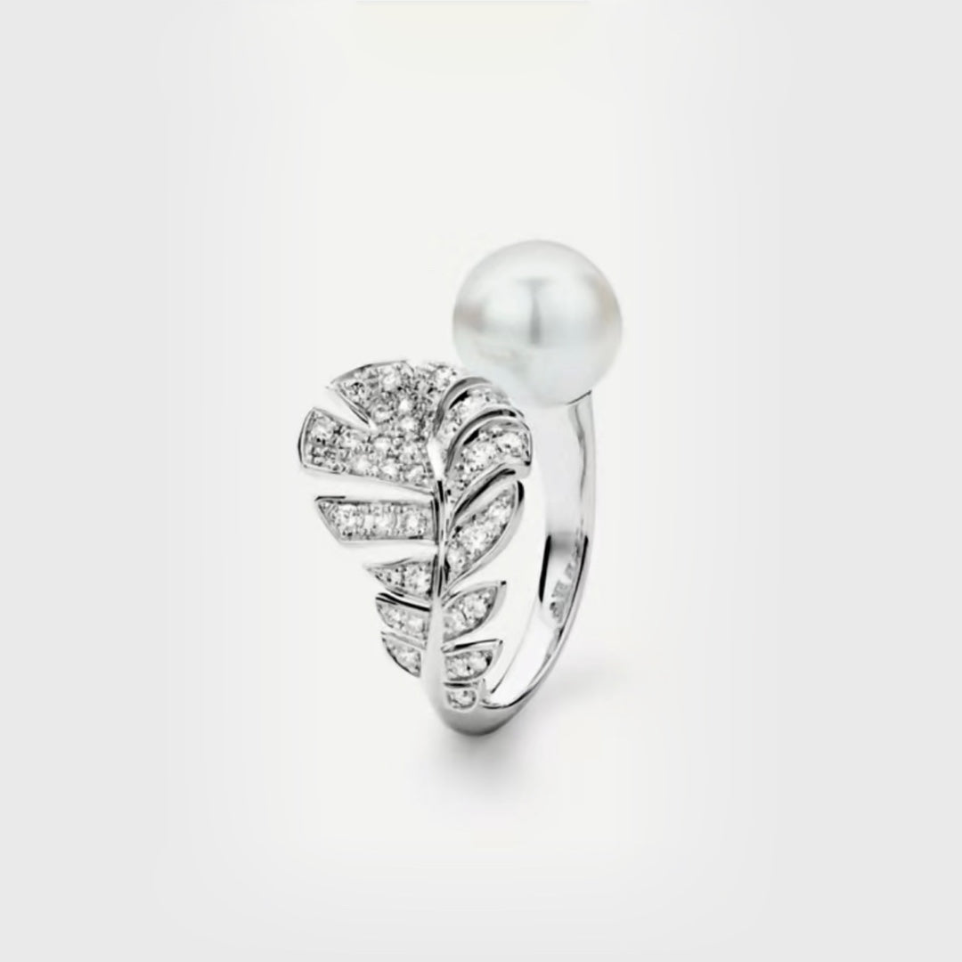 Pearl Statement Ring in Gold-Tone front product view