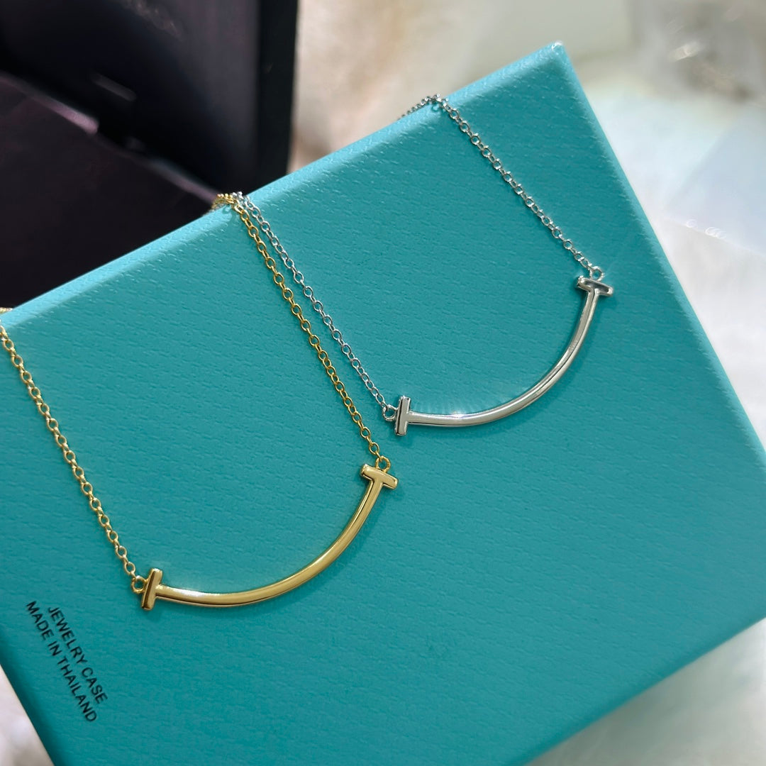 Smile Pendant Necklace in Gold-Tone main product view