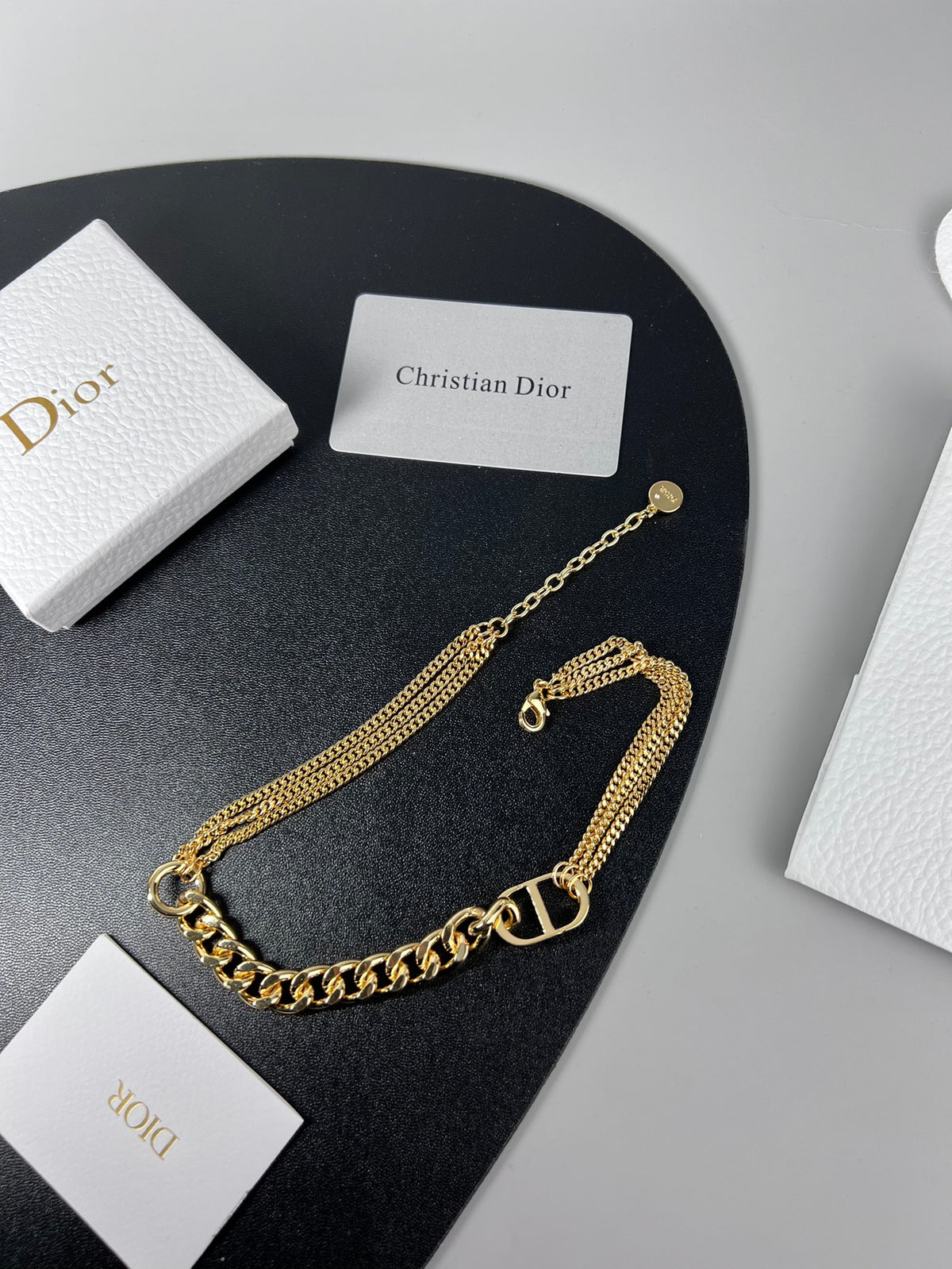 Sculptural Pendant Necklace in Polished Metal-Tone – Design 026 styled view