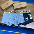 Burberry Bold Lettering And Patterned Waistbands Men's Boxer Briefs - 3-Piece Box
