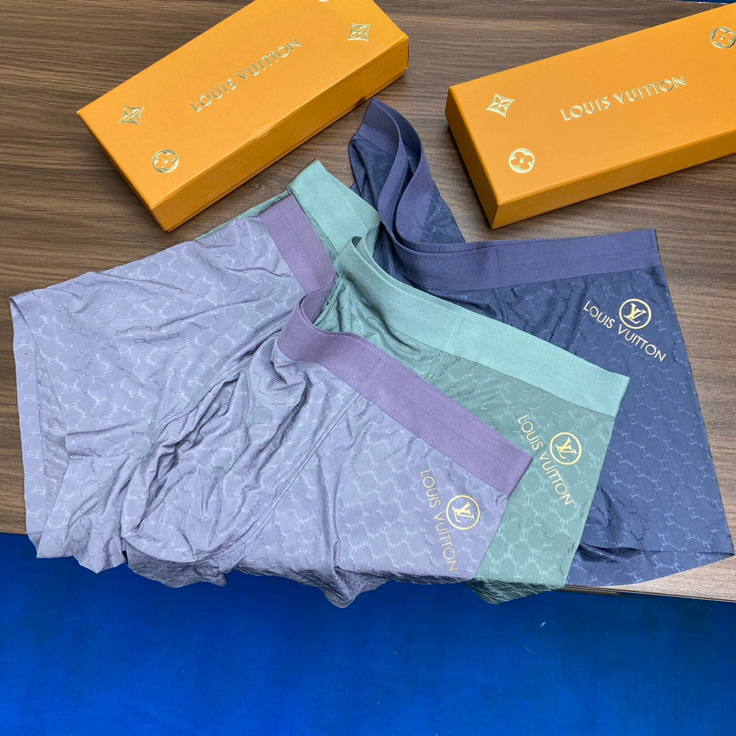 Louis Vuitton Logo Waistbands Men's Boxer Briefs - 3-Piece Box