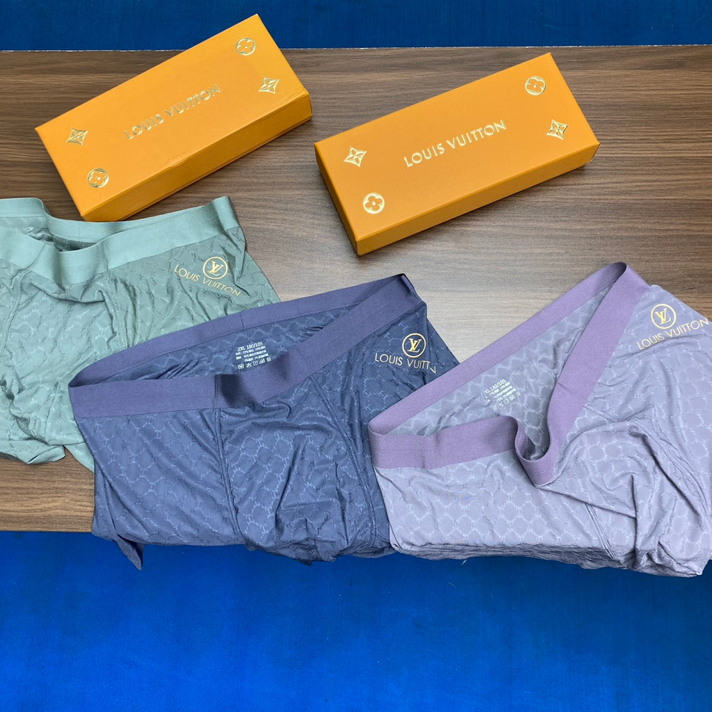 Louis Vuitton Textured Men's Trunk Underwear - 3-Piece Box