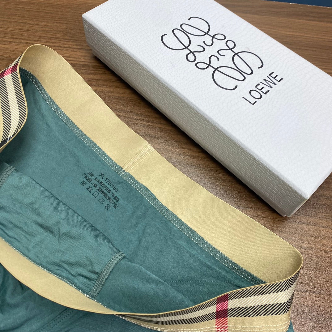 Loewe Modal Anagram-Style Graphics And Check-Inspired Waistbands Men's Boxer Briefs - 3-Piece Box