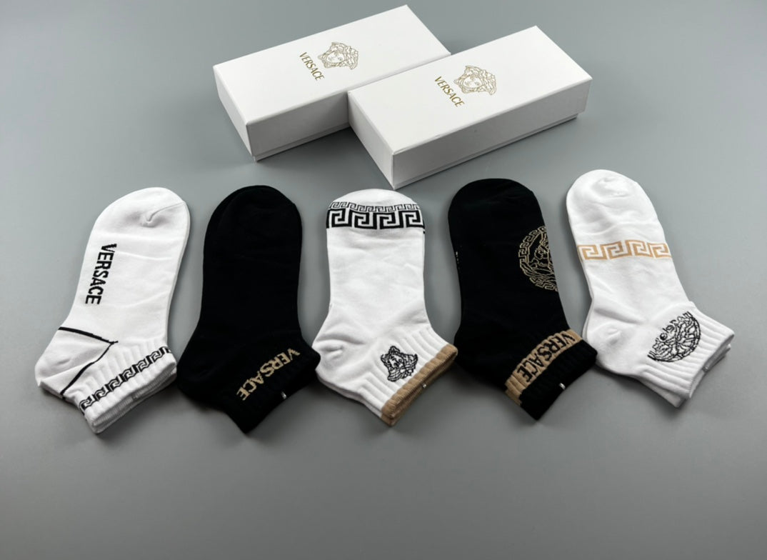 Versace Cotton Crew Socks - 5-Pair Pack