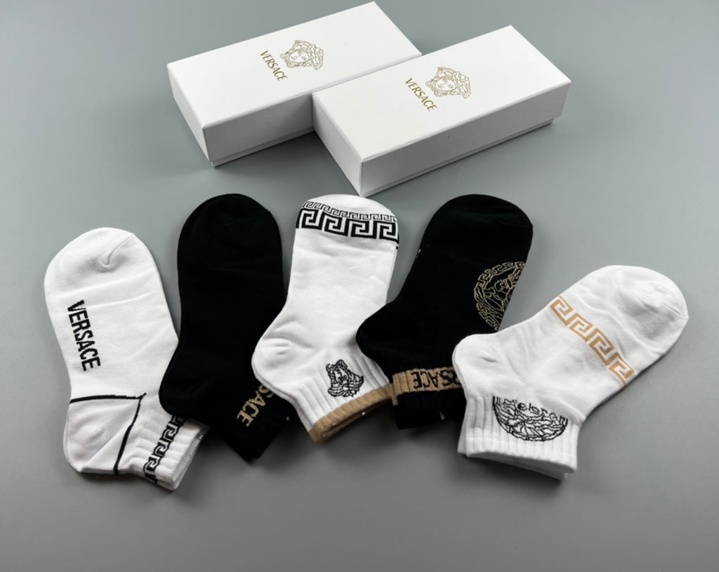 Versace Cotton Crew Socks - 5-Pair Pack