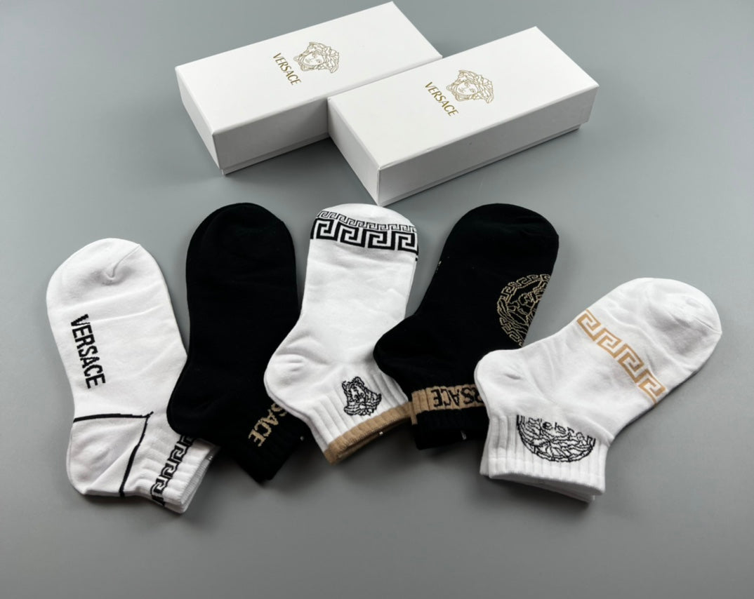 Versace Cotton Crew Socks - 5-Pair Pack