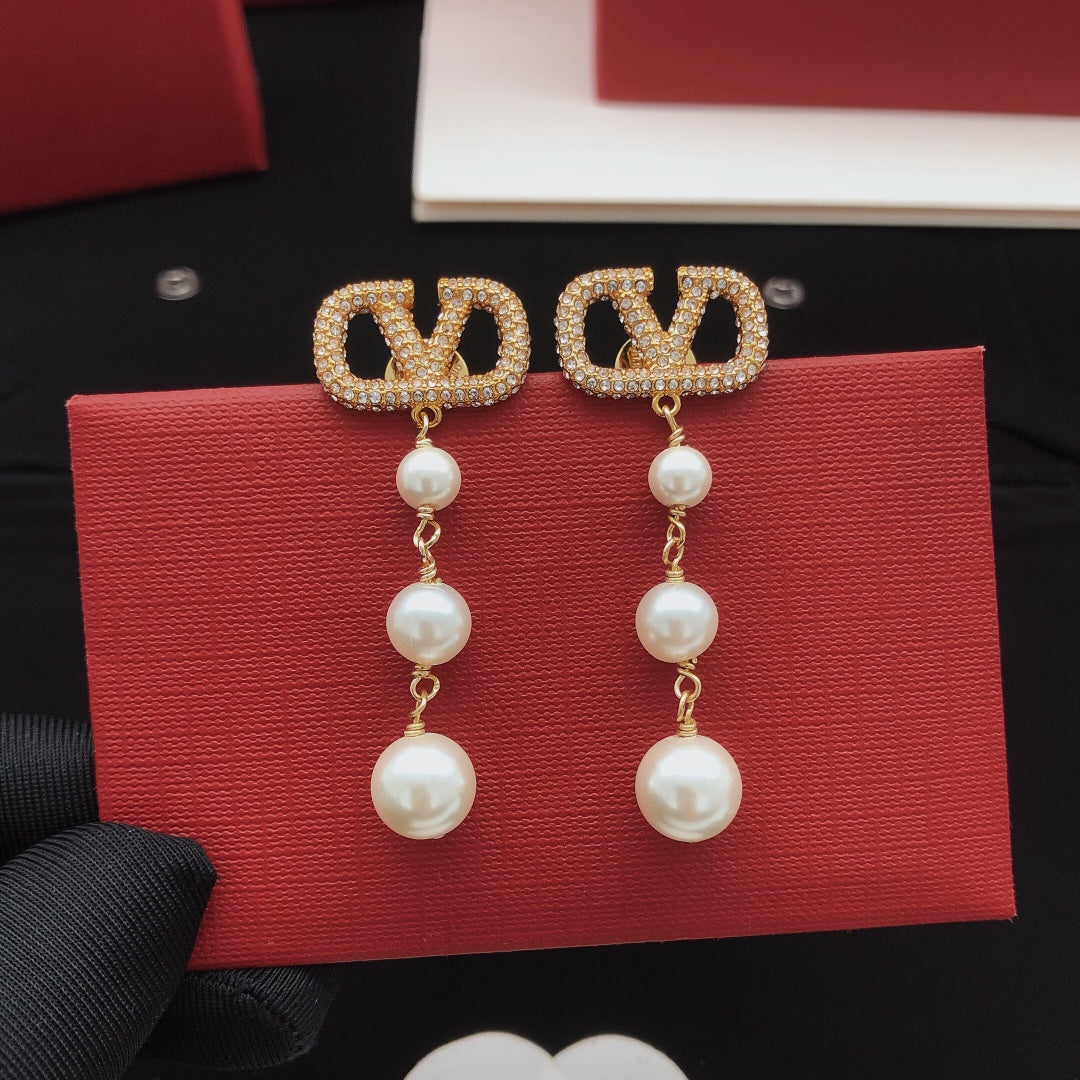 Signature Emblem Stud Earrings in Gold-Tone – Design 13 detail view