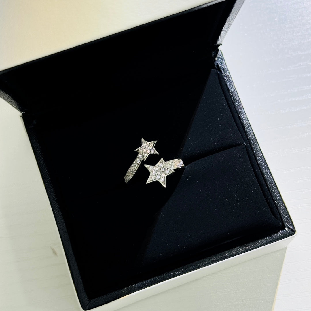 Star Statement Ring in Polished Metal-Tone detail view