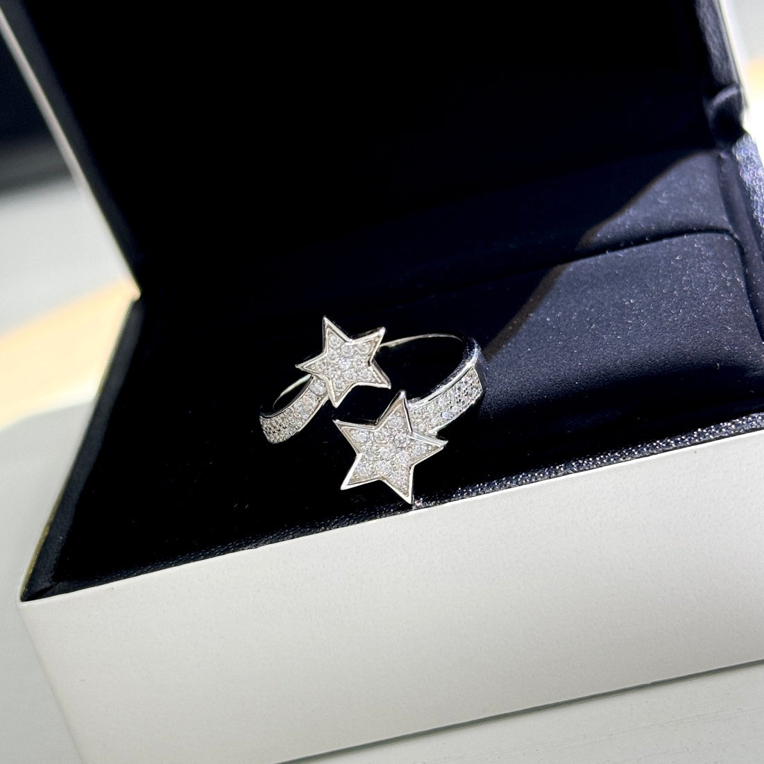Star Statement Ring in Polished Metal-Tone main product view