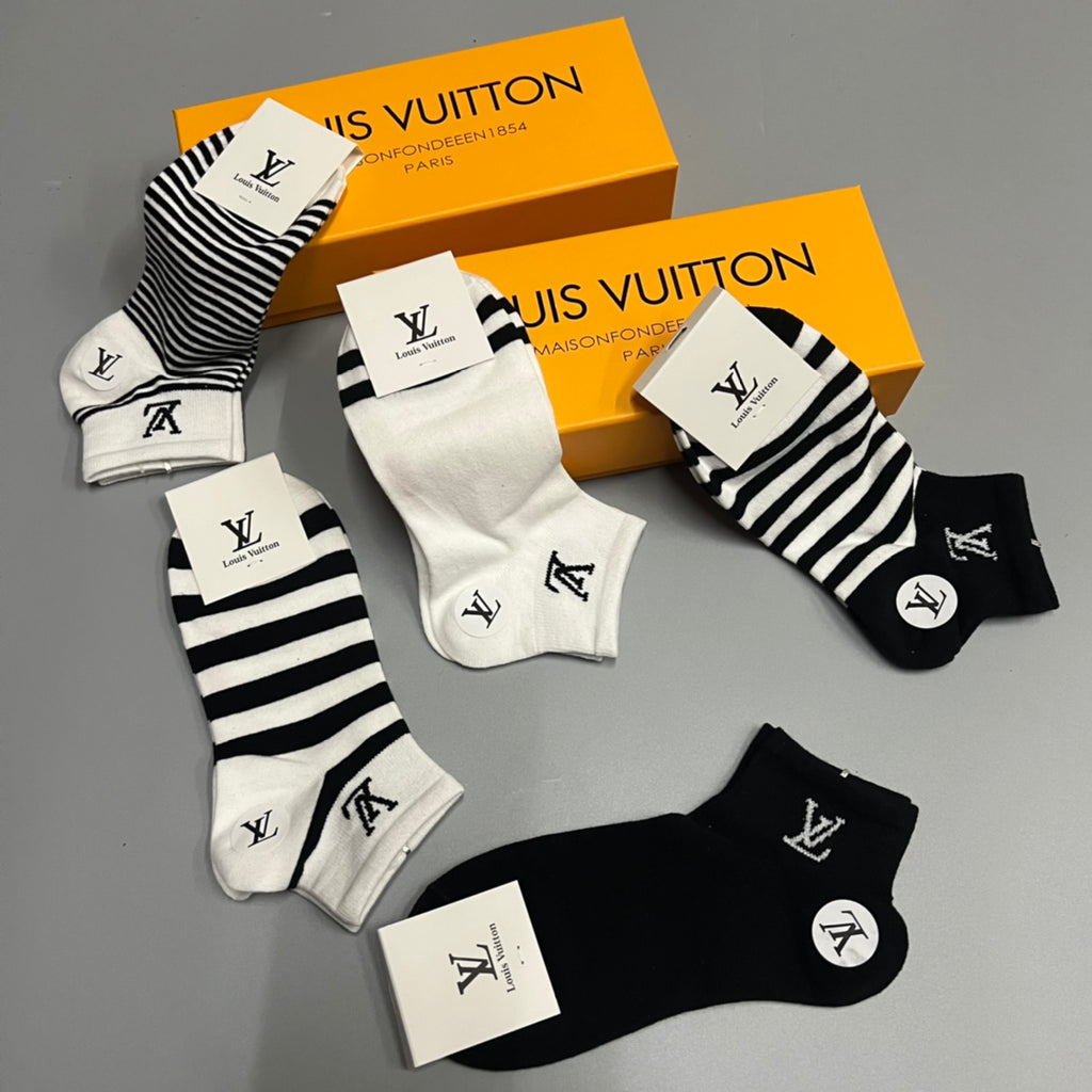 Louis Vuitton Massage Short Socks – 5-Pair Pack