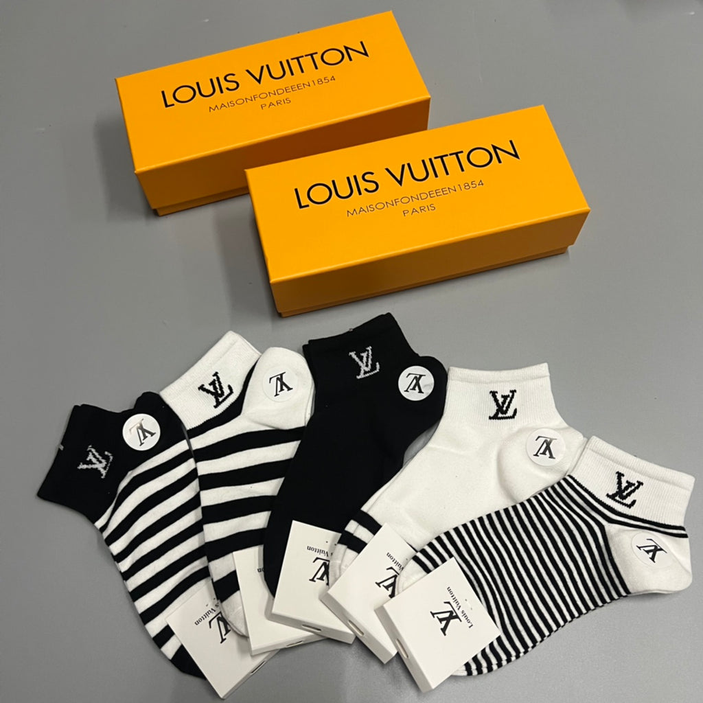 Louis Vuitton Small Initial Details Ankle Socks - 5-Pair Set