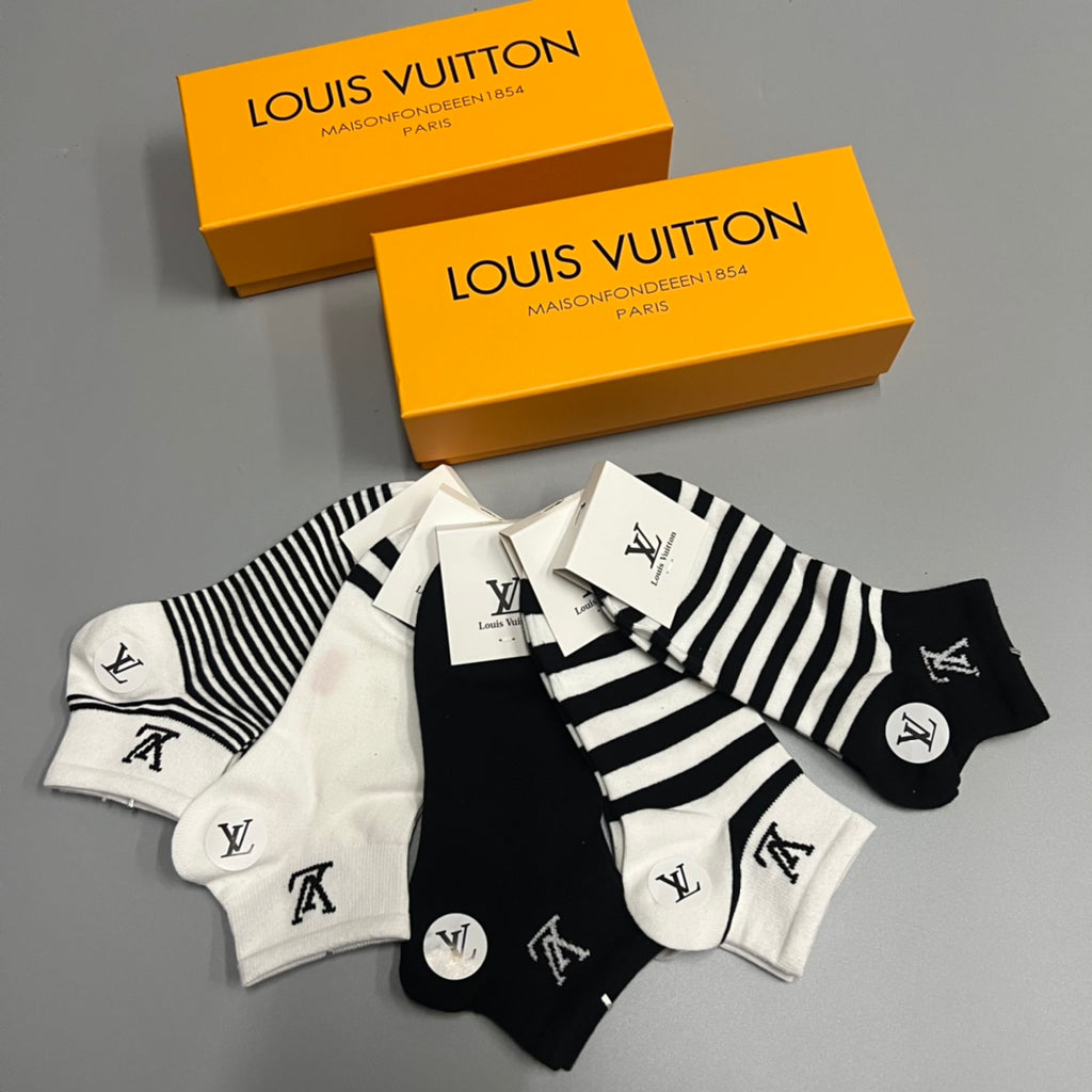 Louis Vuitton Massage Short Socks – 5-Pair Pack