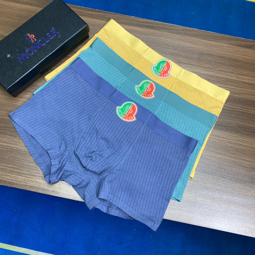 Moncler Visible Branded Waistband Or Emblem Details Men's Boxer Briefs - 3-Piece Box