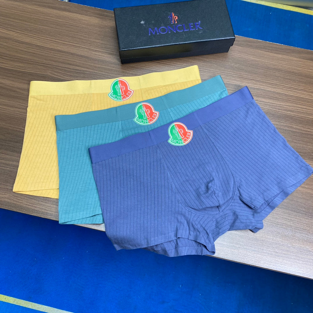 Moncler Visible Branded Waistband Or Emblem Details Men's Boxer Briefs - 3-Piece Box